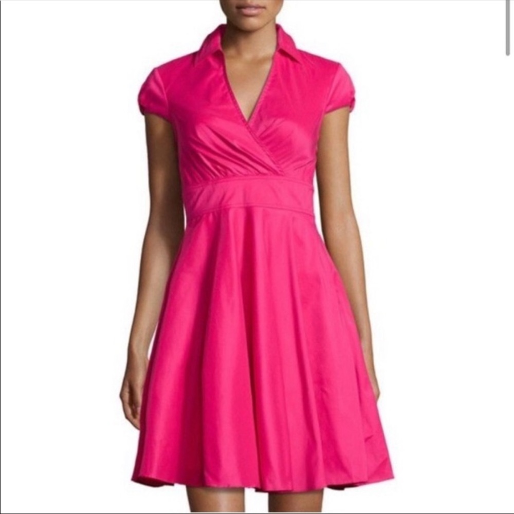 Betsy Johnson Hot Pink Flared Shirt Dress Size 4